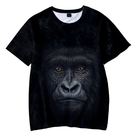 Image of Children's Fashionable Black 3D Print Orangutan T-shirt