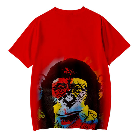 Image of Children's Fashionable 3 Colors 3D Print Cartoon Orangutan T-shirt