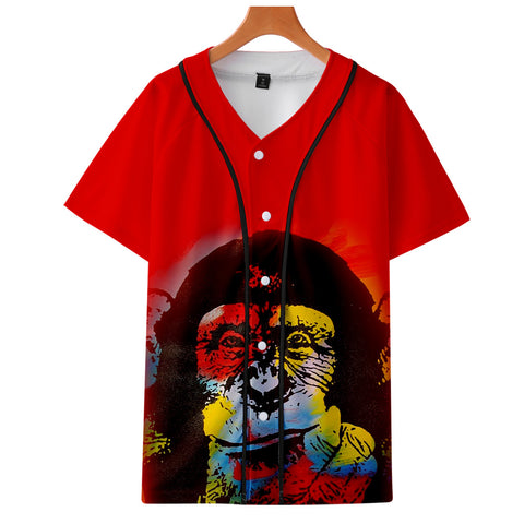 Image of Men‘s Fashionable 3 Colors 3D Print Cartoon Orangutan Baseball T-Shirt