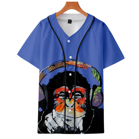 Image of Men‘s Fashionable 3 Colors 3D Print Cartoon Orangutan Baseball T-Shirt