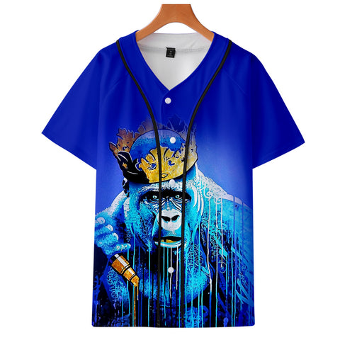 Image of Men‘s Fashionable 3 Colors 3D Print Cartoon Orangutan Baseball T-Shirt