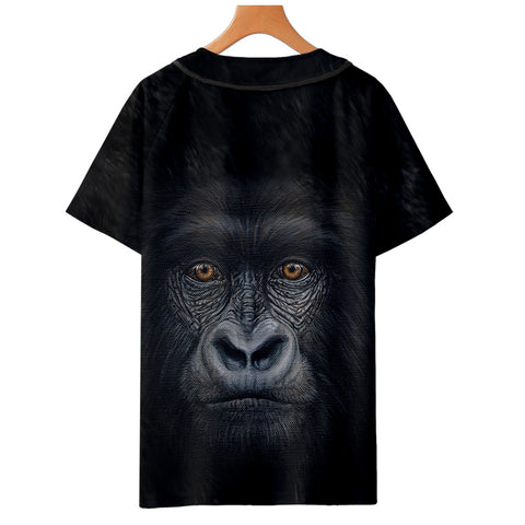 Image of Men‘s Fashionable Black 3D Print Orangutan Baseball Shirt