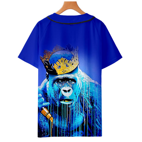 Image of Men‘s Fashionable 3 Colors 3D Print Cartoon Orangutan Baseball T-Shirt