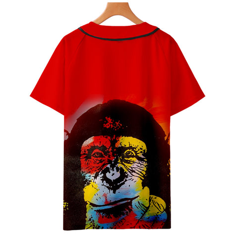 Image of Men‘s Fashionable 3 Colors 3D Print Cartoon Orangutan Baseball T-Shirt