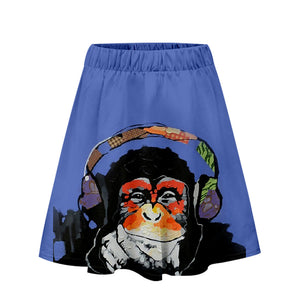 Women's Fashionable 3 Colors 3D Print Cartoon Orangutan Short Skirt
