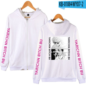 Yarichin Bitch Club Sweatshirt Unisex Zipper Hoodie Harajuku Tracksuit Streetwear