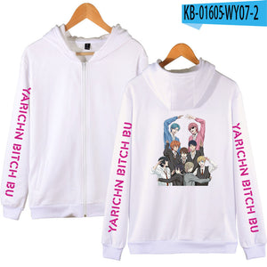 Yarichin Bitch Club Sweatshirt Unisex Zipper Hoodie Harajuku Tracksuit Streetwear