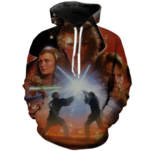 Star Wars 3D Printed Hoodie——Master vs Student