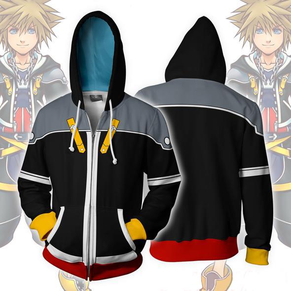 Kingdom Hearts 2 Sora Hoodies - Zip Up Black Hoodie