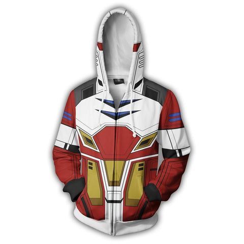 Image of Gundam Heavyarms Hoodies - Zip Up Mobile Suit Red Hoodie