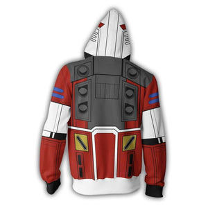 Gundam Heavyarms Hoodies - Zip Up Mobile Suit Red Hoodie