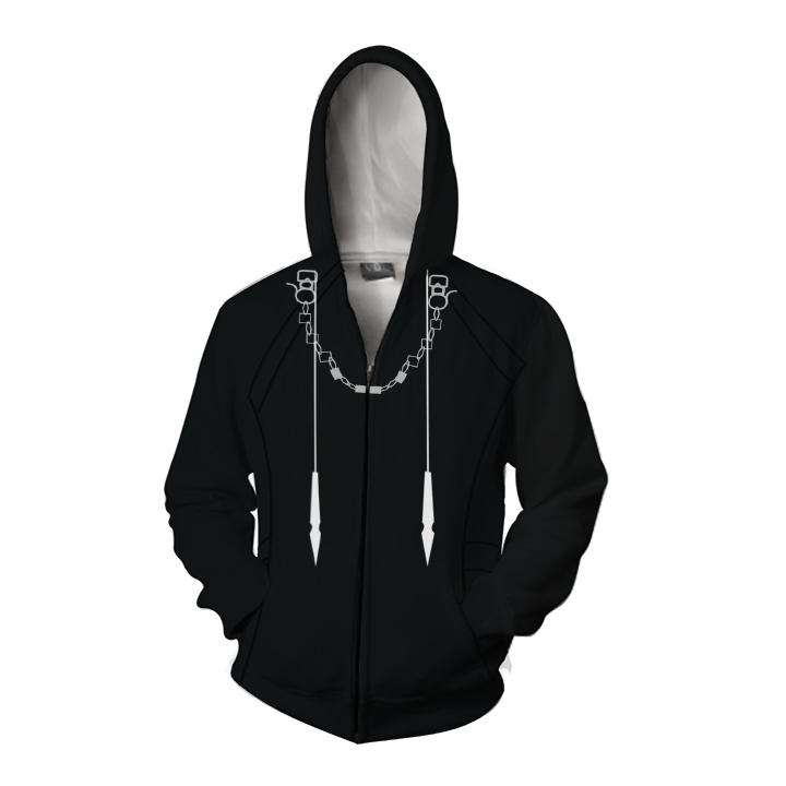 Kingdom Hearts Organization XIII Hoodies - Zip Up Black Coat