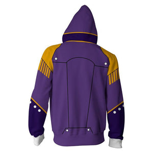 Gundam Treize Khushrenada Hoodies - Zip Up Mobile Suit Purple Hoodie
