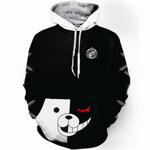 Danganronpa Monokuma Hoodies - Zip Up Black Hoodie