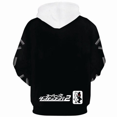 Image of Danganronpa Monokuma Hoodies - Zip Up Black Hoodie