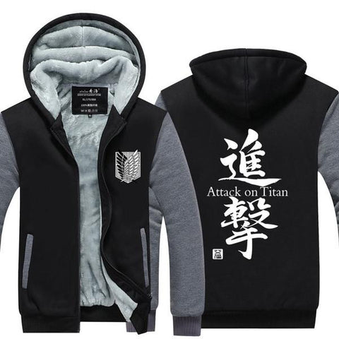 Image of Attack on Titan Hoodie - Thicken Fleece Coat Zipper Jacket