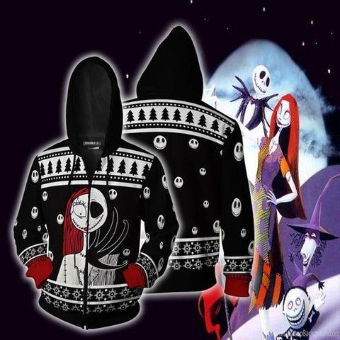 Image of The Nightmare Before Christmas Hoodie - 3D Print Zipper Sweatshirts