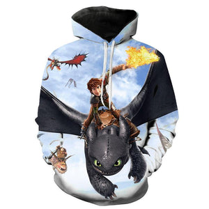 Cartoon How To Train Your Dragon The Hidden World 3D Print Hoodies