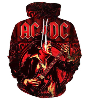 AC  DC Hoodies - Pullover Red Hoodie
