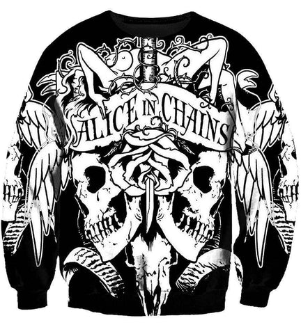 Image of Alice in Chains Hoodies - Pullover White Hoodie