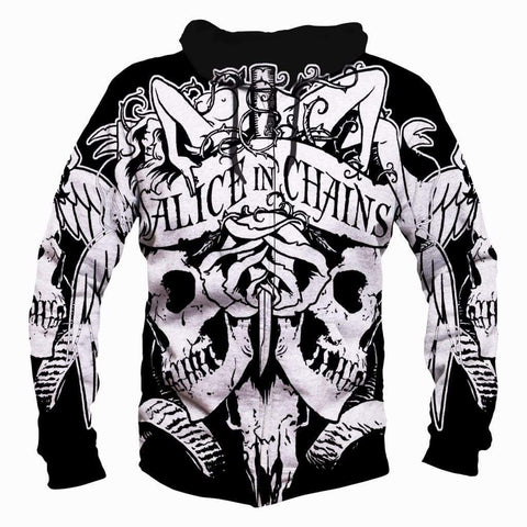 Image of Alice in Chains Hoodies - Pullover White Hoodie