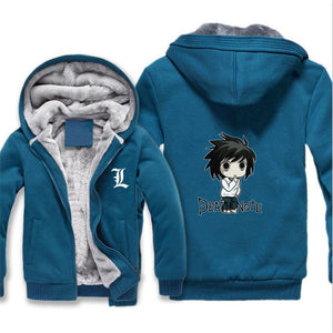 Anime Death Note Thick Jacket Winter Warm Flannel Hoodie