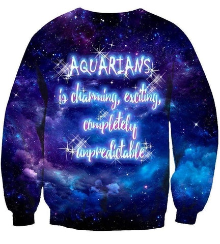 Image of Horoscope Aquarius Hoodies - Pullover Black Hoodie