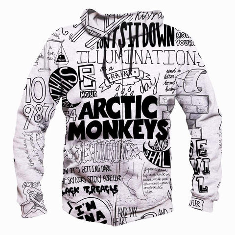 Image of Arctic Monkeys Hoodies - Pullover White Hoodie