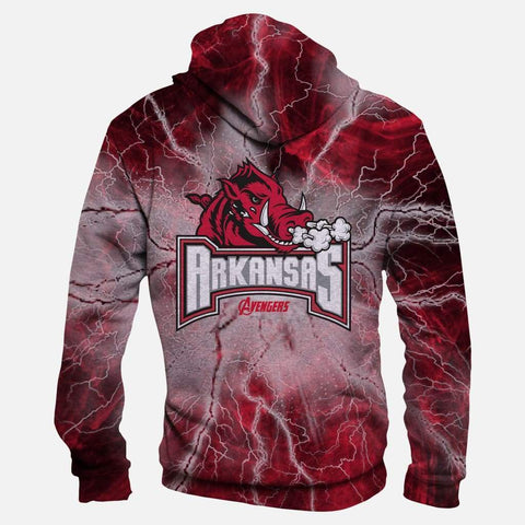 Image of The Avengers  Arkansas Razorbacks Hoodies - Pullover Red Hoodie