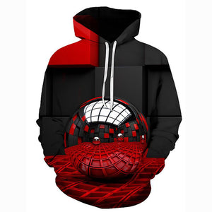 Men's Geometric Printed 3D Hooded Hoodie