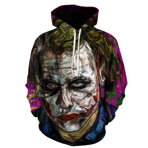 Image of 3D Printed Hooded Sweatshirt - Suicide Squad Joker Pullover Hoodies