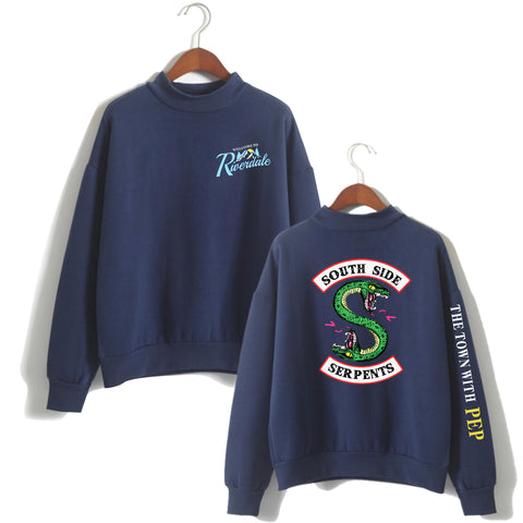 Image of Riverdale Ｍock Turtlenecks - Riverdale Super Cool Logo Icon Ｍock Turtleneck