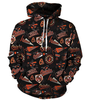 Baltimore Orioles Hoodies - Pullover Black Hoodie