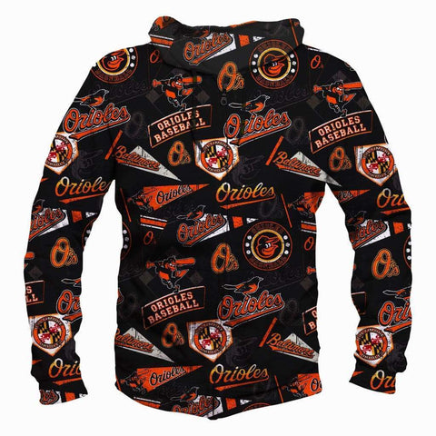 Image of Baltimore Orioles Hoodies - Pullover Black Hoodie