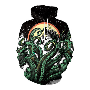 Deep Sea Overlord big Octopus Digital Printing 3D Hoodie