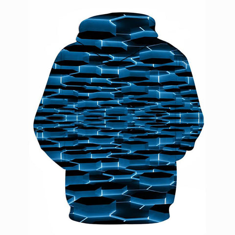 Image of Men's Geometric 3D Printed Hoodie - Hooded Casual Pullover