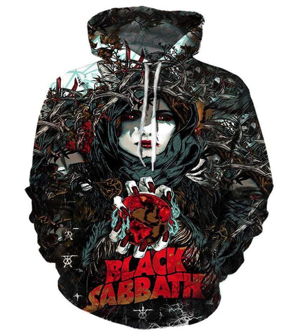 Image of Black Sabbath Hoodies - Pullover Black Hoodie