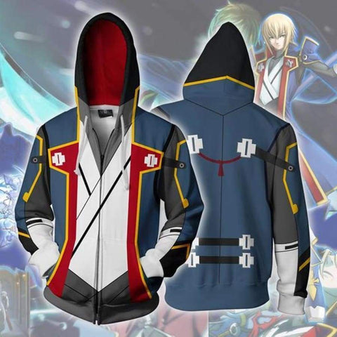 Image of Blazblue Hoodies - Jin Kisaragi Zip Up Hoodie