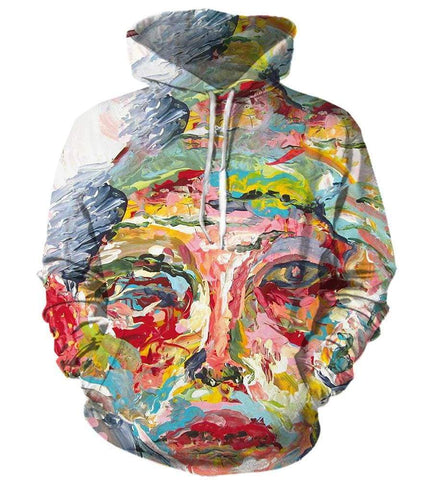 Image of Funny Cage The Elephant Hoodies - Colourful Oil painting Pullover 3D Hoodie