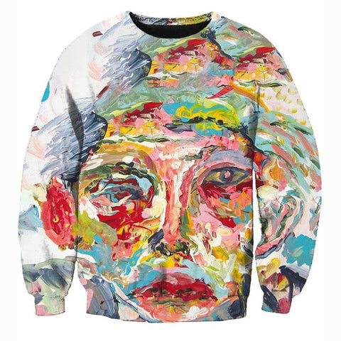 Image of Funny Cage The Elephant Sweatshirts - Colourful Oil painting Sweatshirt