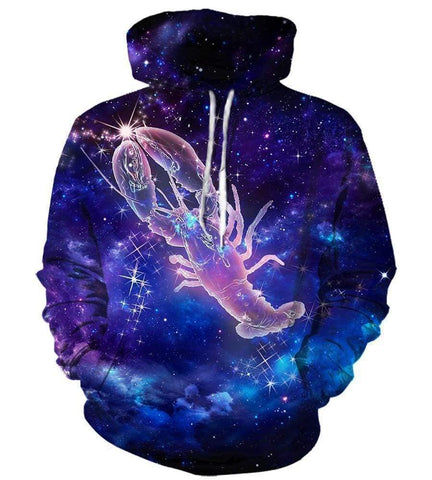 Image of Horoscope Cancer Hoodies - Pullover Black Hoodie