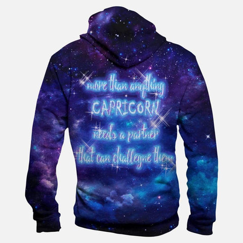 Image of Horoscope Capricorn Hoodies - Pullover Black Hoodie
