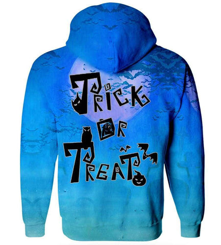 Image of Trick or Treat Carolina Panthers Hoodies - Pullover Blue Hoodie