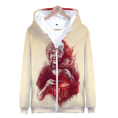 Image of Stephen King's It The Pennywise IT Clown Zipper Hoodies