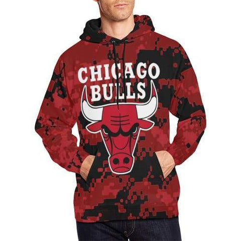 Image of Basketball Chicago Sweatshirts - Pullover Sport Red Sweatshirt