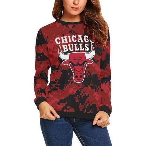 Image of Basketball Chicago Sweatshirts - Pullover Sport Red Sweatshirt