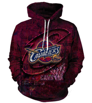 Basketball Cleveland Cavaliers Hoodies - Pullover Sport Red 3D Hoodie