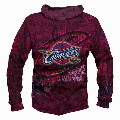 Image of Basketball Cleveland Cavaliers Hoodies - Pullover Sport Red 3D Hoodie