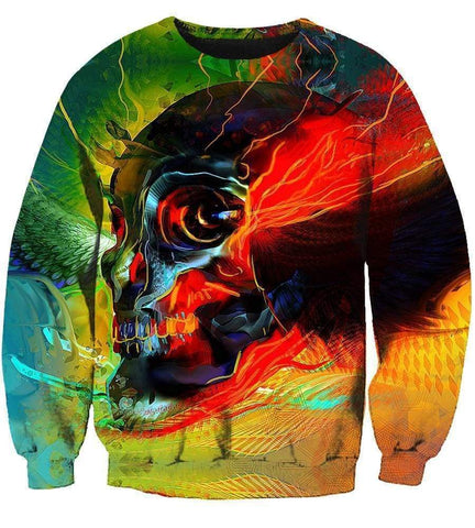 Image of Funny Color Skull Hoodies - Pullover Colorful Hoodie