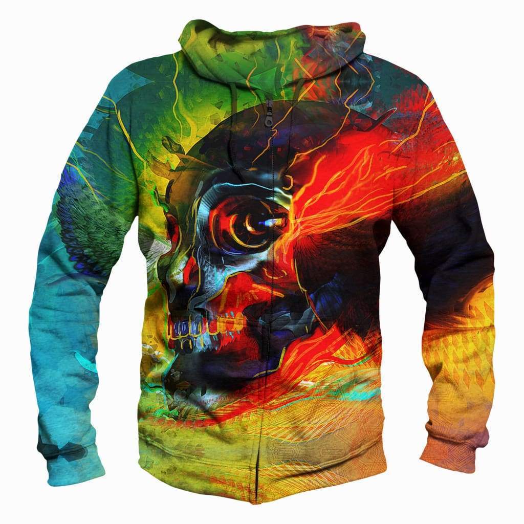 Funny Color Skull Hoodies - Pullover Colorful Hoodie